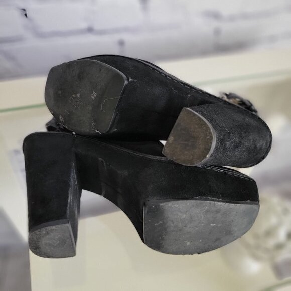 Michael Kors platform mules in black  suede SZ 6 M - Picture 7 of 7
